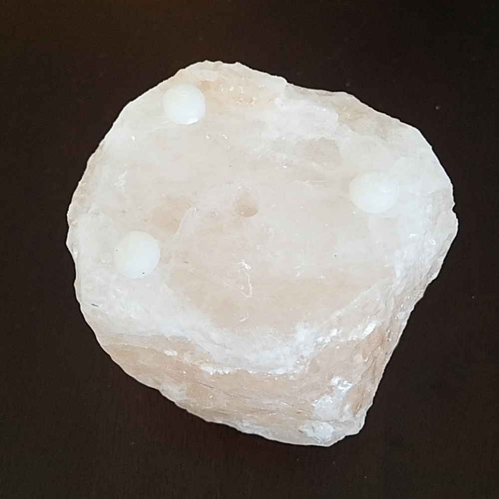 NWOT Light pink/peach crystal stone candle - Picture 3 of 5